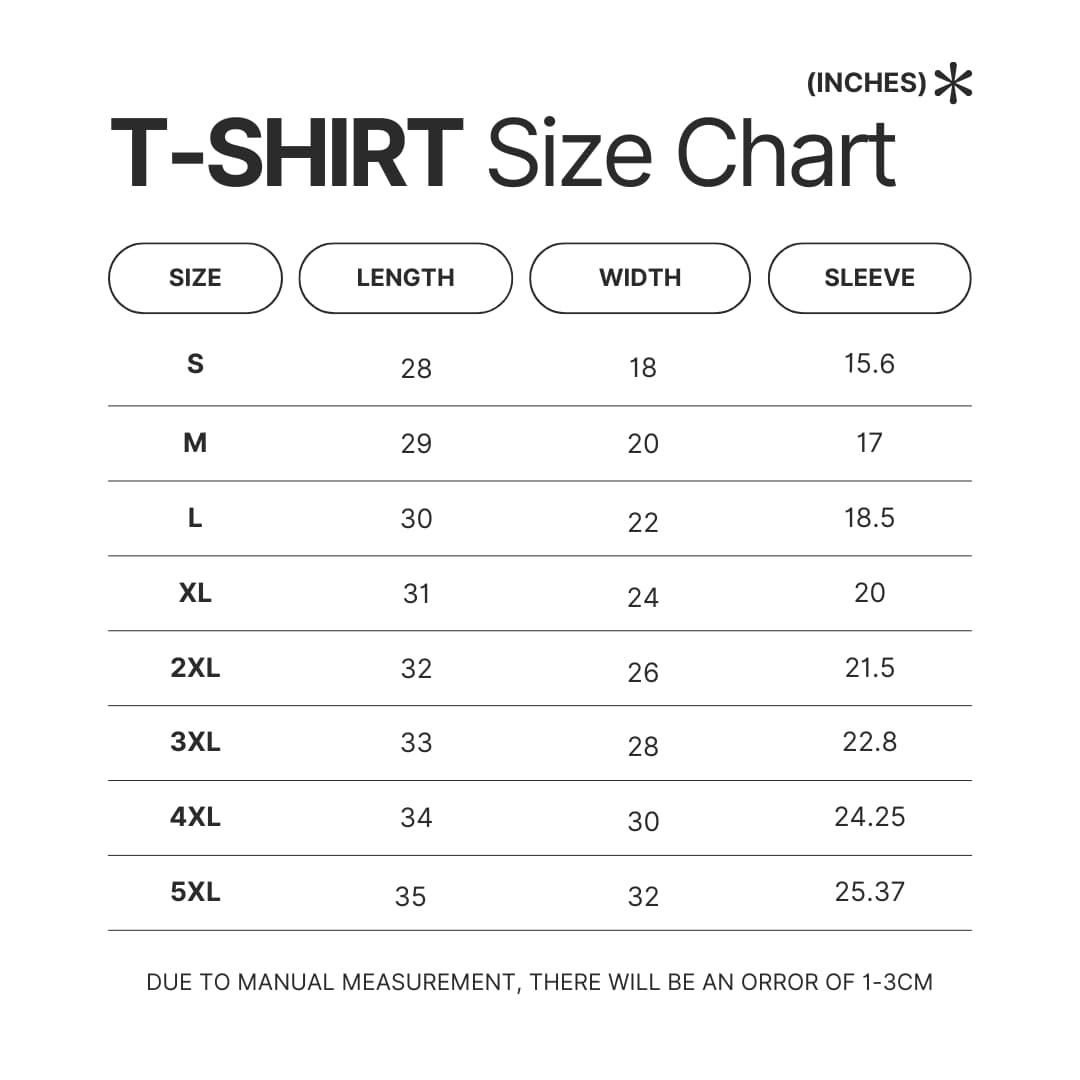 T shirt Size Chart - Firefighter Gifts UK