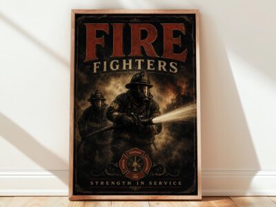 Strength Firefighter Responder Decor Classic Wall Art