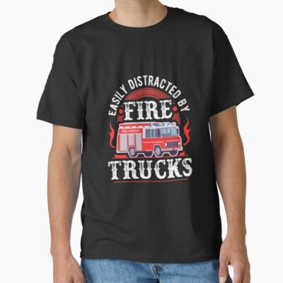 Firefighter Distracted By Fire Trucks T-shirt