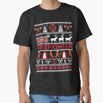 Firefighter Ugly Christmas Humor T-shirt