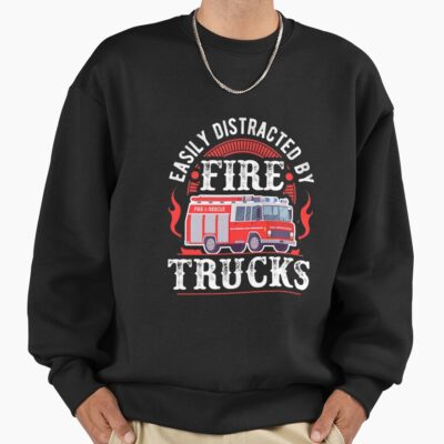 Firefighter Distracted By Fire Trucks Sweatshirt