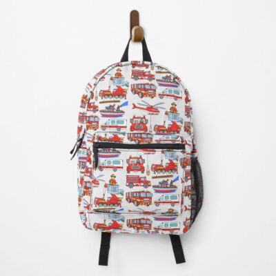 Firefighter Trucks Kids Fire Design Backpack