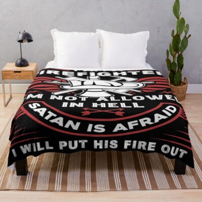I Am A Firefighter Artwork Throw Blanket