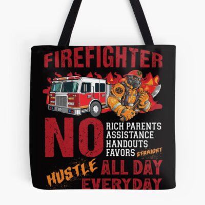 Firefighter Straight Hustle Skull Version Tote Bag