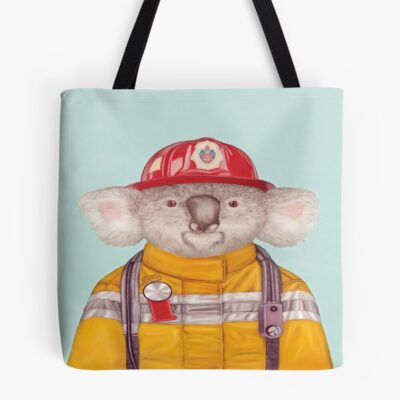Koala Firefighter Character Artwork Tote Bag